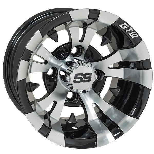 GTW&reg; Vampire 12x7 Machined & Black Wheel (3:4 Offset)