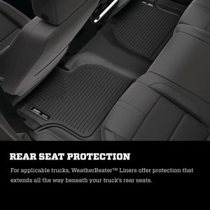 Husky Liners 2014 Toyota Tundra Double Cab Pickup WeatherBeater Black Front & 2nd Seat Floor Liners