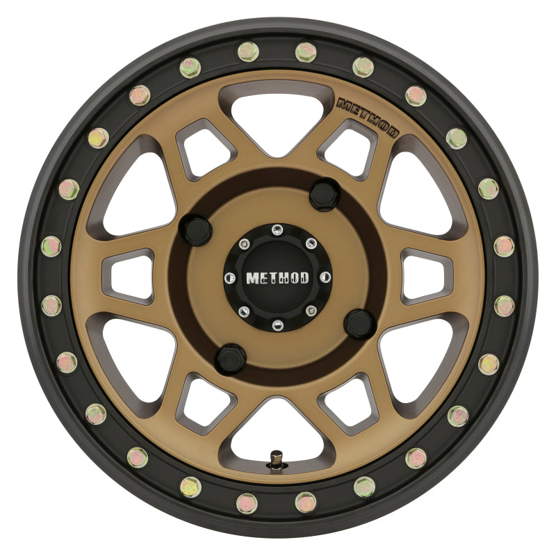 Method MR405 UTV Beadlock 15x7 4+3/13mm Offset 4x156 132mm CB Method Bronze Wheel - Matte Black Ring