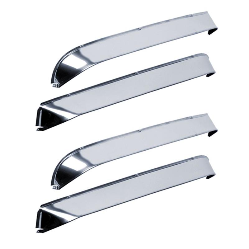 AVS 87-98 Ford F-250 Super Duty Ventshade Front & Rear Window Deflectors 4pc - Stainless