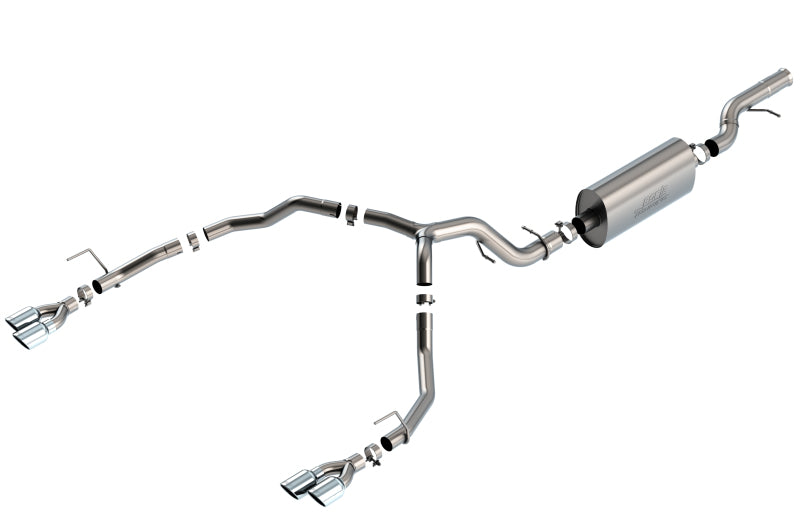 Borla 21-22 Chevrolet Tahoe 6.2L V8 2/4WD 4DR Brushed T-304 Stainless Steel Touring Cat-Back Exhaust