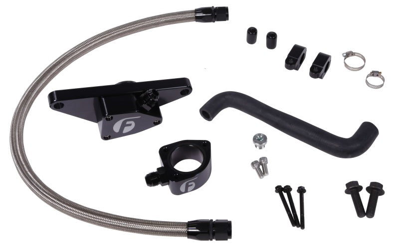 Fleece Performance 06-07 Auto Trans Cummins Coolant Bypass Kit w/ Stainless Steel Braided Line