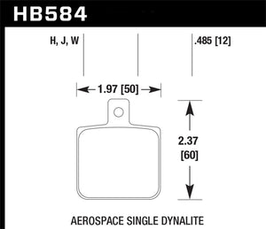 Hawk Aerospace Single Dynalite 12mm Thickness DTC-30 Race Brake Pads